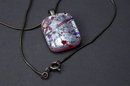 Sterling Silver & Dichroic Art Glass Pendant on Sterling Chain Hand Crafted Artisan