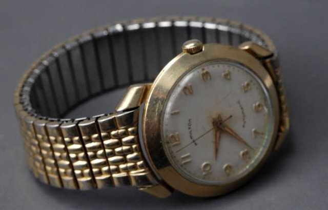 Vintage Hamilton Automatic Wrist Watch , Water Resistant, Shock Resistant Lifetime Mainspring10k Bezel