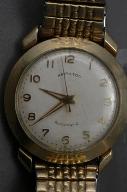 Vintage Hamilton Automatic Wrist Watch , Water Resistant, Shock Resistant Lifetime Mainspring10k Bezel