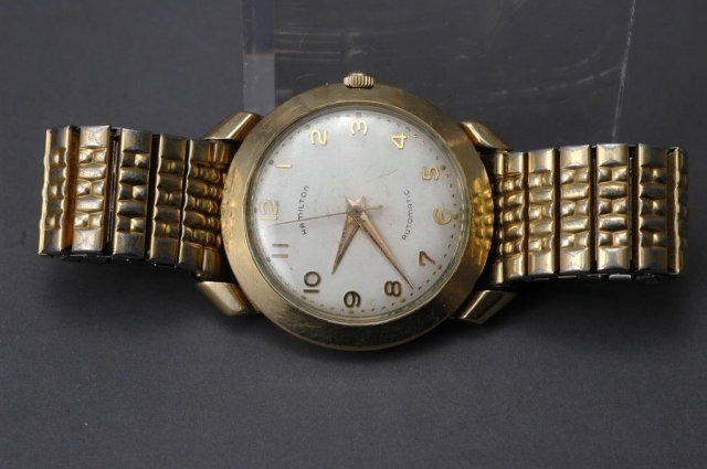 Vintage Hamilton Automatic Wrist Watch , Water Resistant, Shock Resistant Lifetime Mainspring10k Bezel