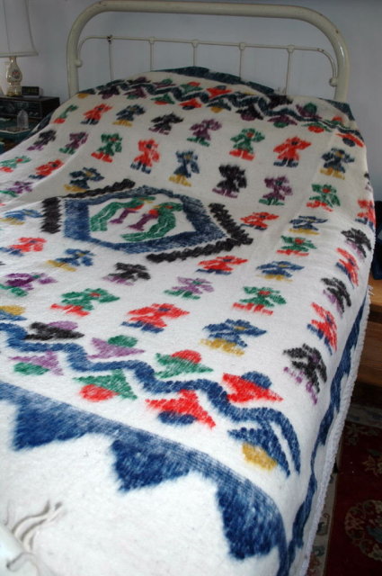 Hand Made Woven 100% Wool Blanket Momostenango, Guatemala Matrimonial Size