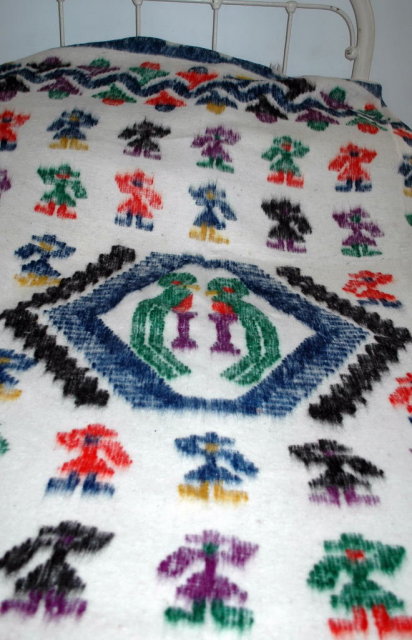 Hand Made Woven 100% Wool Blanket Momostenango, Guatemala Matrimonial Size