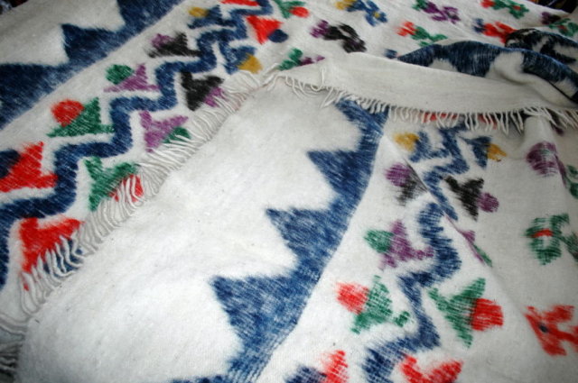 Hand Made Woven 100% Wool Blanket Momostenango, Guatemala Matrimonial Size