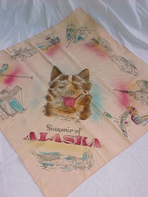 Alaska Husky Souvenir Scarf Vintage *Tinted*