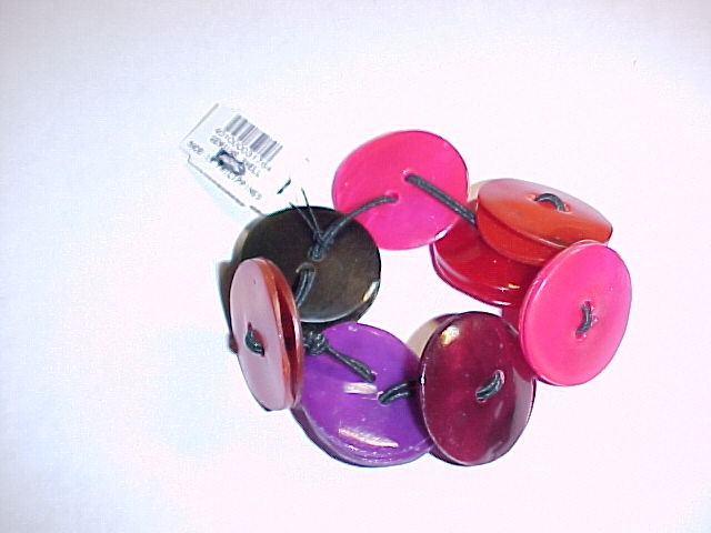 Genuine Shell Button Bracelet by Chico's Hand carved dyed shell *PRICE REDUCTION*