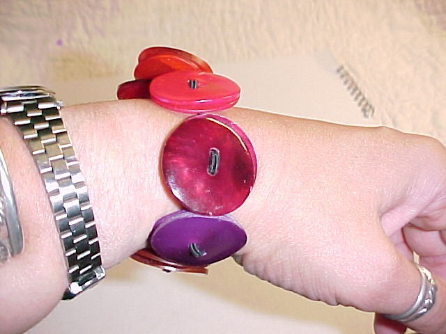 Genuine Shell Button Bracelet by Chico's Hand carved dyed shell *PRICE REDUCTION*