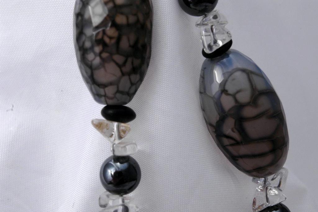 Chunky Agate & Quartz Bracelet, Handcrafted Original Design