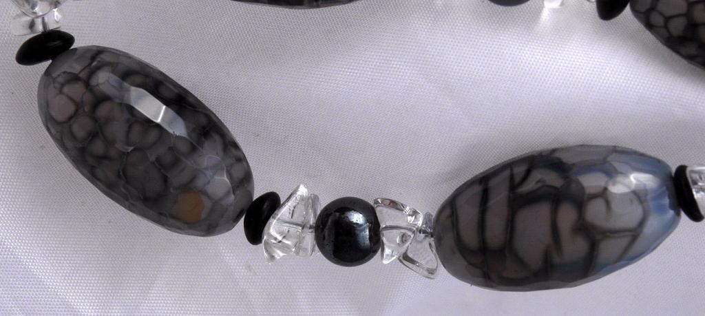 Chunky Agate & Quartz Bracelet, Handcrafted Original Design