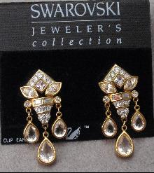CRYSTAL DANGLE DROP FLEUR DE LIS AUTHENTIC SWAROVSKI JEWELLER'S COLLECTION