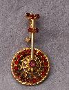 Ruby Rhinestone Moveable Unicycle Pin, Brooch Unusual rare