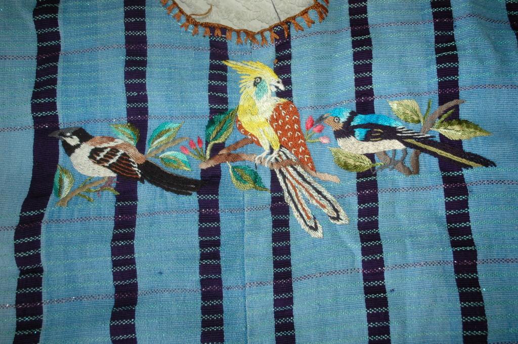 Huipil of Santiago Atitlán Guatemala emboidered with Raptors & Birds on Front and Shoulders **PRICE REDUCTION*!