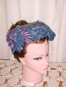 Velvet Flower & Feather Half Hat *PRICE REDUCTION!*