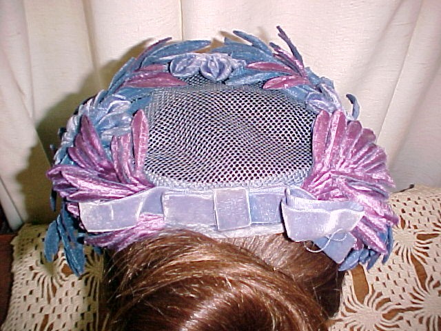 Velvet Flower & Feather Half Hat *PRICE REDUCTION!*