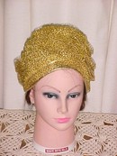 Gold Metallic Turban Style Hat Dana Original *PRICE REDUCTION!*
