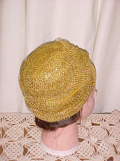 Gold Metallic Turban Style Hat Dana Original *PRICE REDUCTION!*