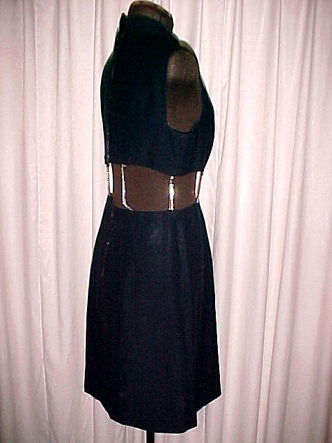 Revealing Midriff Dress with Rhinestone Straps little black party dress *PRICE REDUCTION*