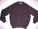 Charcoal Irish Fisherman's Cardigan Sweater Handknit