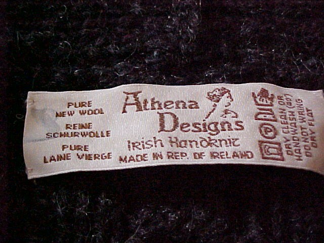 Charcoal Irish Fisherman's Cardigan Sweater Handknit