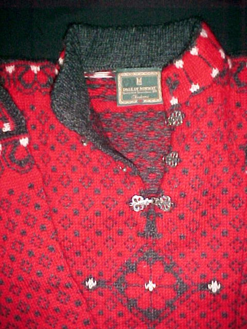 Exclusive Dale of Norway Red Sweater Pewter Clasps