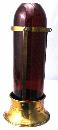 Brass with Red Glass Chimney Hanging Candle Lantern Light
