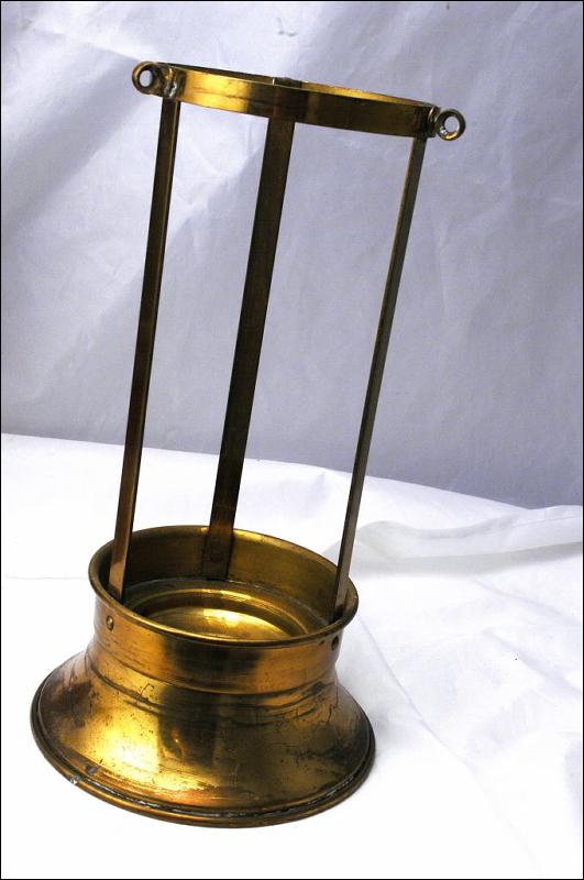 Brass with Red Glass Chimney Hanging Candle Lantern Light