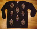 Not so Ugly Christmas Sweater Victoria Jones Beaded Ornamental Sweater sz M Not so Ugly Christmas Sweater