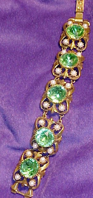 CHUNKY BRACELET Florenza Bracelet Green Glass Stones