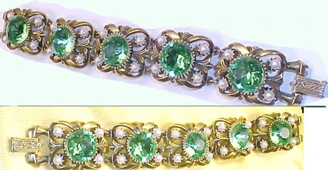 CHUNKY BRACELET Florenza Bracelet Green Glass Stones