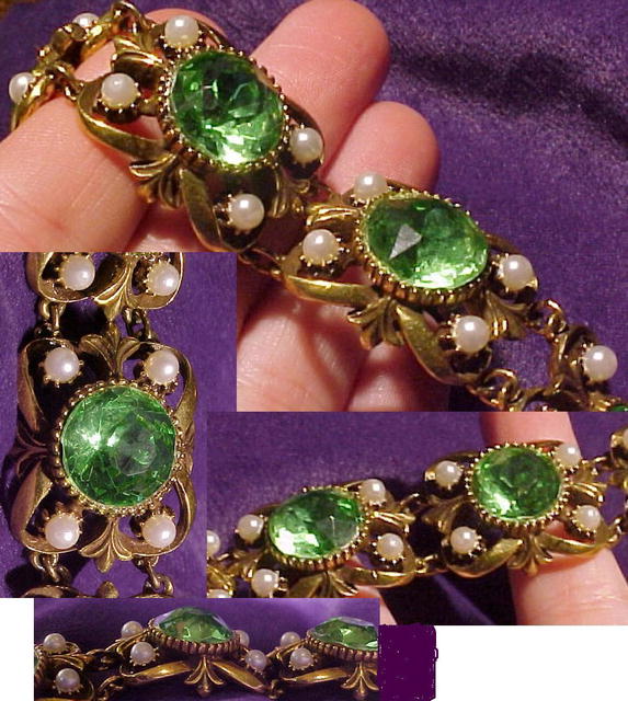 CHUNKY BRACELET Florenza Bracelet Green Glass Stones