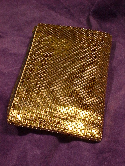 Whiting & Davis Co. Gold Metal Mesh Bag, Purse,