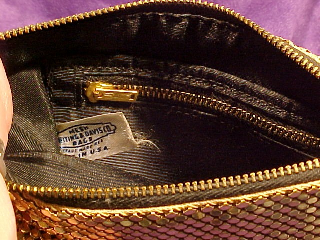 Whiting & Davis Co. Gold Metal Mesh Bag, Purse,