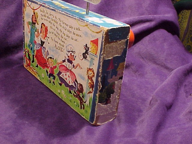 Vintage Fisher Price T-V Radio Wood with Paper Litho Plays Farmer in the Dell
