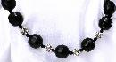 Big Chunky Choker Necklace of Huge Black Faceted Bead and Rhinestone Balls *PRICE REDUCED!**