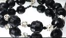 Big Chunky Choker Necklace of Huge Black Faceted Bead and Rhinestone Balls *PRICE REDUCED!**