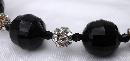 Big Chunky Choker Necklace of Huge Black Faceted Bead and Rhinestone Balls *PRICE REDUCED!**