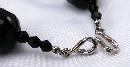 Big Chunky Choker Necklace of Huge Black Faceted Bead and Rhinestone Balls *PRICE REDUCED!**