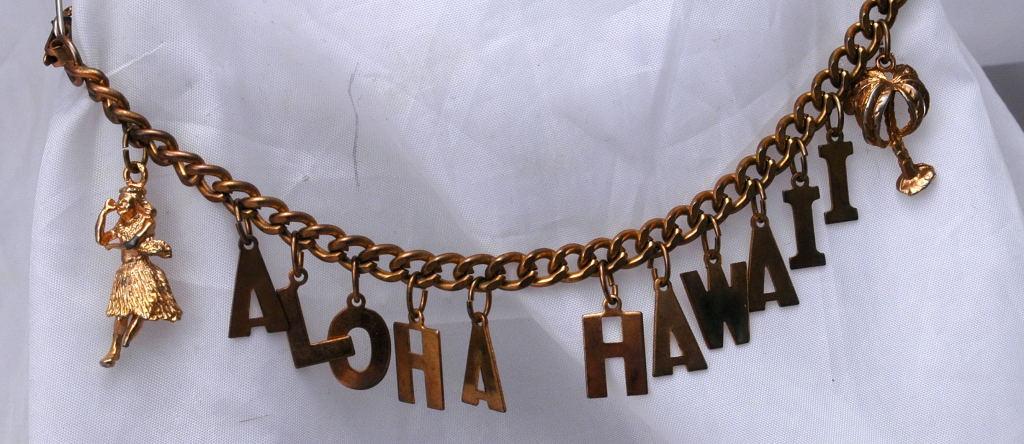 Vintage Hawaii Souvenir Letter Bracelet -Aloha Hawaii
