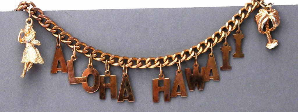 Vintage Hawaii Souvenir Letter Bracelet -Aloha Hawaii