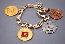 Arthur Murray Ball Room Dance Awards Charm Bracelet , Sterling, Copper and Gold