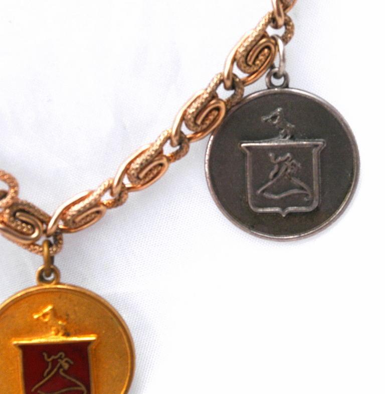 Arthur Murray Ball Room Dance Awards Charm Bracelet , Sterling, Copper and Gold