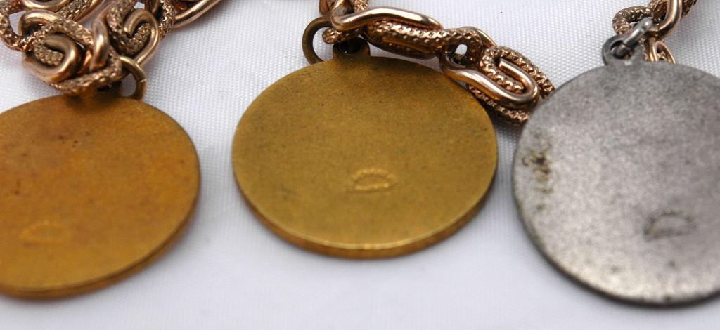 Arthur Murray Ball Room Dance Awards Charm Bracelet , Sterling, Copper and Gold
