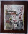 Cambodian Artist Leang Seckon Mixed Media Collage Painting price reduced!