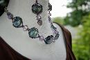 Iridescent AB Parure Color Change Chunky Beaded Set Earrings, choker, bracelet PRICE REDUCED!!