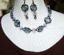 Iridescent AB Parure Color Change Chunky Beaded Set Earrings, choker, bracelet PRICE REDUCED!!