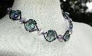 Iridescent AB Parure Color Change Chunky Beaded Set Earrings, choker, bracelet PRICE REDUCED!!