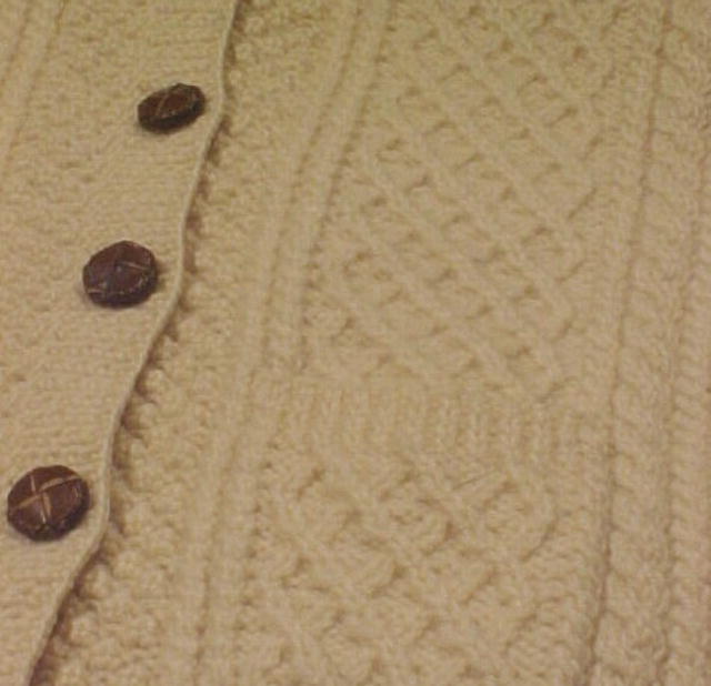 Irish Fisherman Cardigan Sweater from Cork Ireland