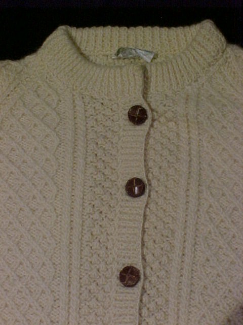 Irish Fisherman Cardigan Sweater from Cork Ireland