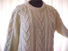 Irish Fisherman Clan HandKnit Sweater Fancy Chevrons