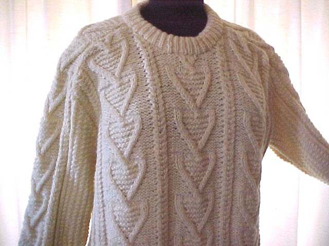Irish Fisherman Clan HandKnit Sweater Fancy Chevrons