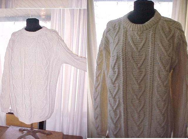 Irish Fisherman Clan HandKnit Sweater Fancy Chevrons